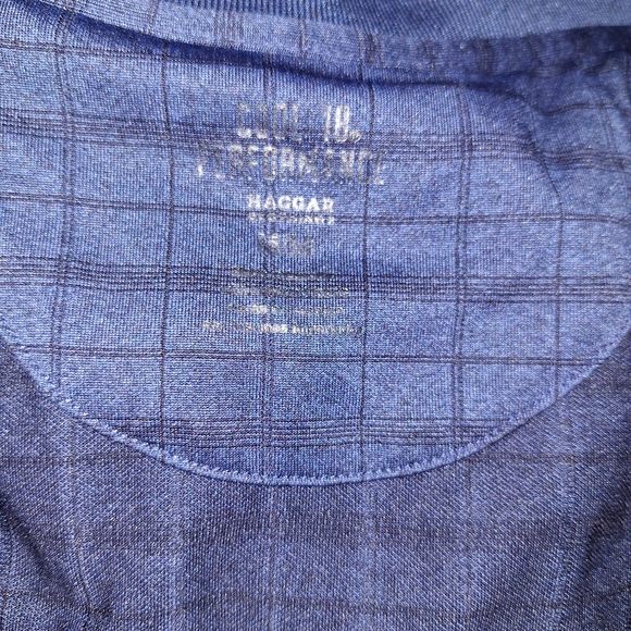 Men's Blue Checkered Polo Shirt - Picture 5 of 6